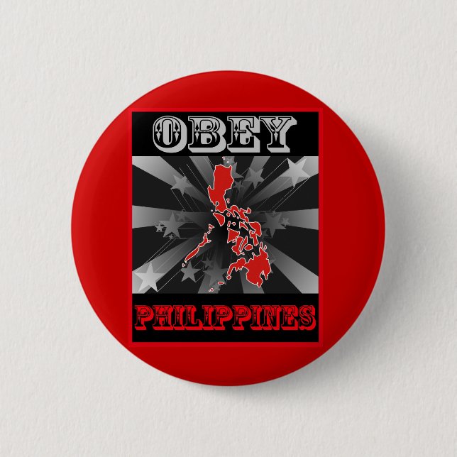 Obey Philippines 2 Inch Round Button (Front)