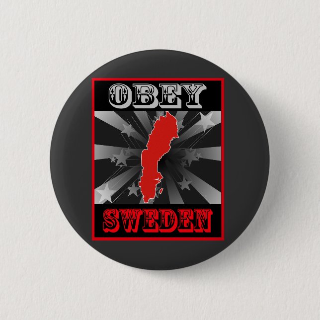 Obey Sweden 2 Inch Round Button (Front)
