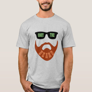 Obey the Beard (Red Beard Green Eyes) T-Shirt