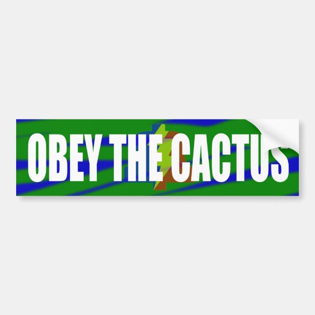 Obey The Cactus Bumper Sticker (Front)