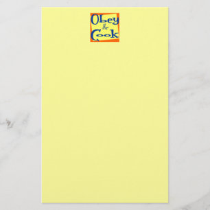 Obey the Cook Kitchen Saying Stationery