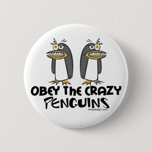 Obey The Crazy Penguins Buttons - Customized (Front)