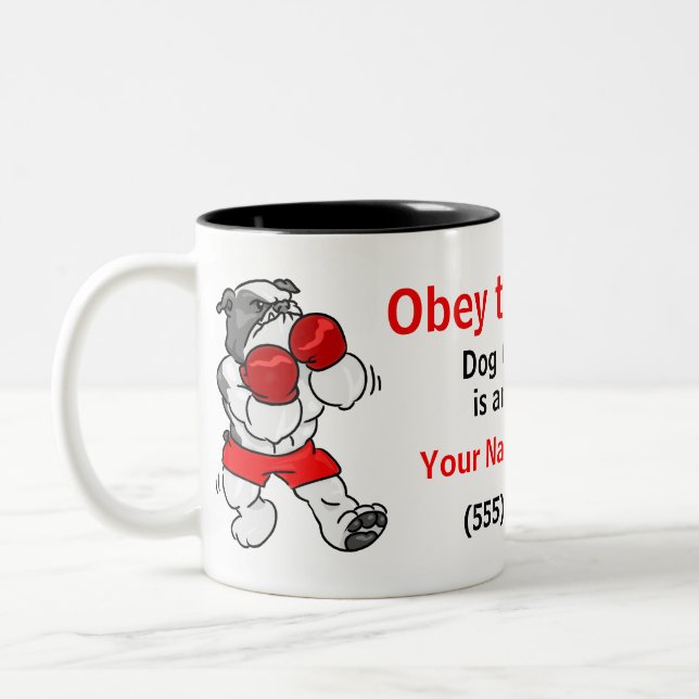 Obey the Master Personalized Dog Trainer Mug (Left)