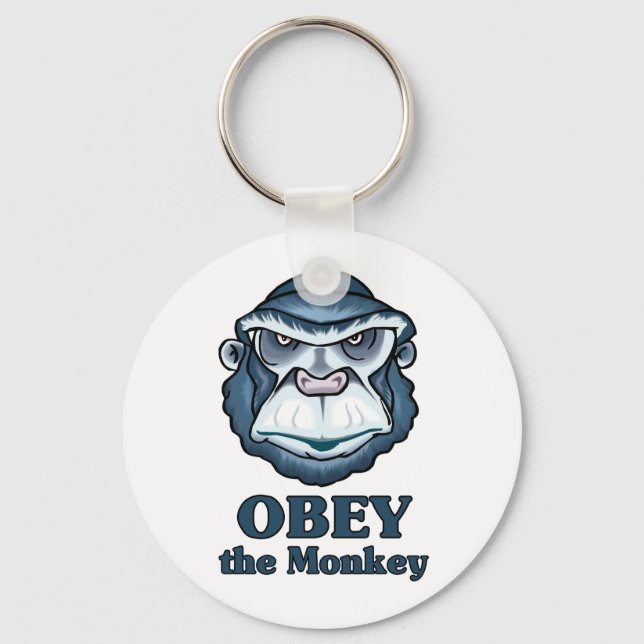 Obey the Monkey Keychain (Front)