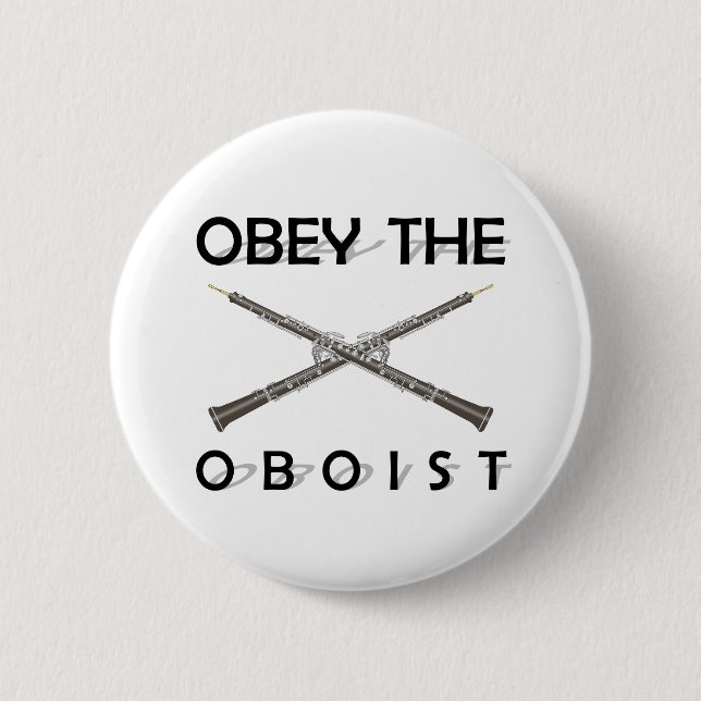Obey the Oboist 2 Inch Round Button (Front)
