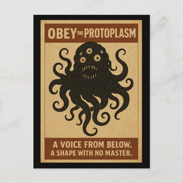 Obey the Protoplasm Holiday Postcard (Front)
