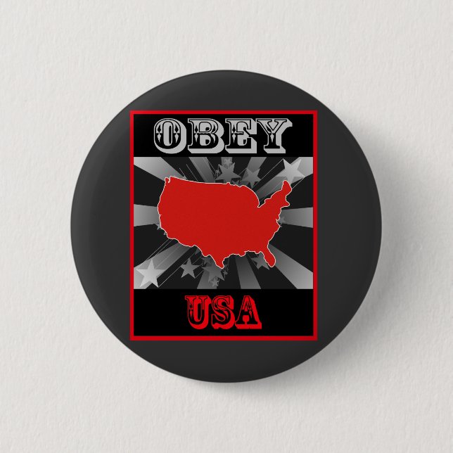 Obey Usa 2 Inch Round Button (Front)