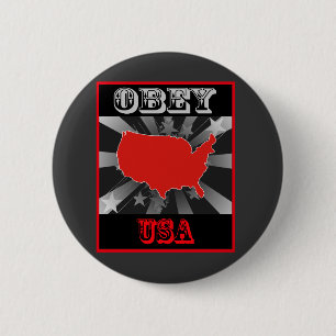 Obey Usa 2 Inch Round Button