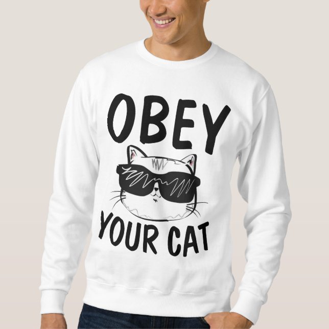 OBEY YOUR CAT, Funny Cat T-shirts (Front)
