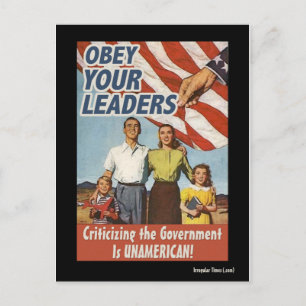 Obey Your Leaders Propaganda Postcard
