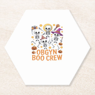 OBGYN Boo Crew Nurse Skeleton Dancing Halloween Sp Paper Coaster