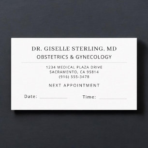 OBGYN Doctor Office Appointment Card