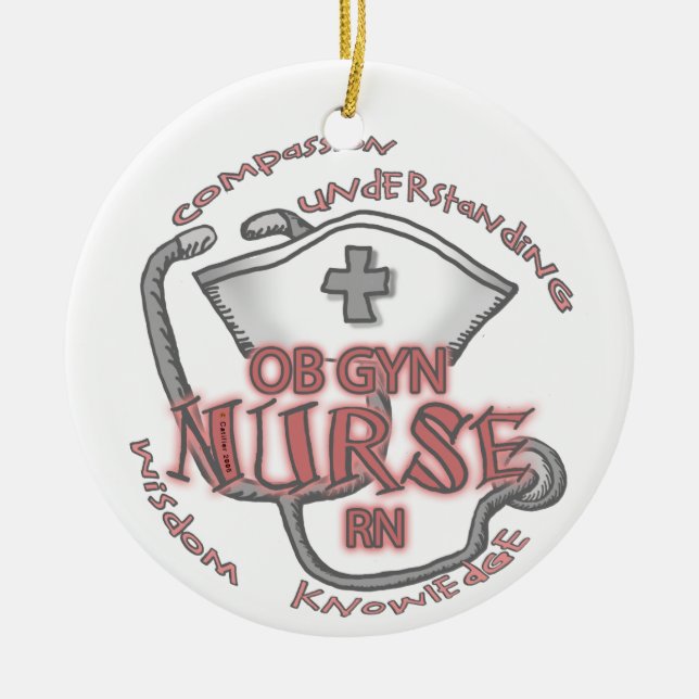 ObGyn Nurse Axiom Ceramic Ornament (Front)