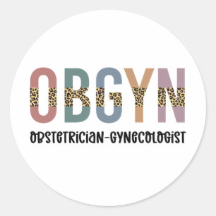 OBGYN Obstetrician Gynecologist Leopard Print Classic Round Sticker