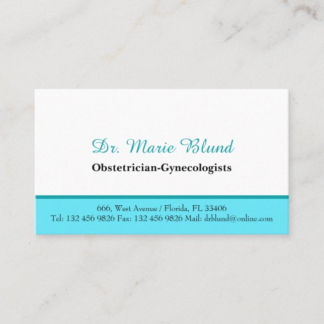 OBGYN Obstetrician Gynecologists Doctor Physician Business Card (Front)