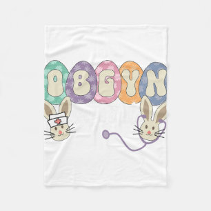 Obgyn Squad Eggs Easter Obstetrician Gynecologist Fleece Blanket