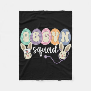 Obgyn Squad Eggs Easter Obstetrician Gynecologist Fleece Blanket