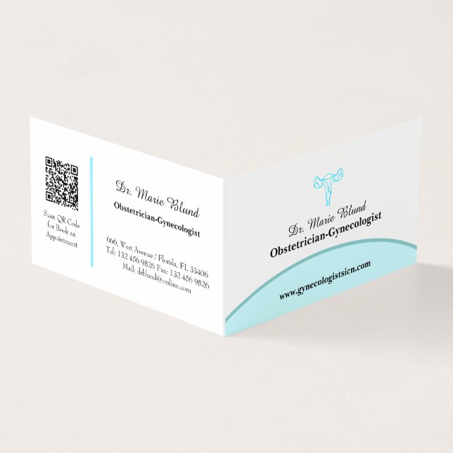 OBGYN Teal Modern Elegant w/ QR code (Outside)