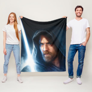 Obi-Wan Kenobi   Galaxy Lightsaber Illustration Fleece Blanket
