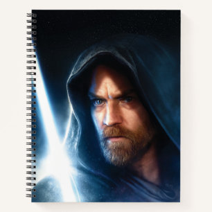 Obi-Wan Kenobi Galaxy Lightsaber Illustration Notebook