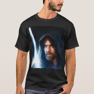 Obi-Wan Kenobi   Galaxy Lightsaber Illustration T-Shirt