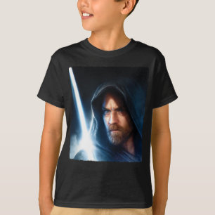 Obi-Wan Kenobi   Galaxy Lightsaber Illustration T-Shirt