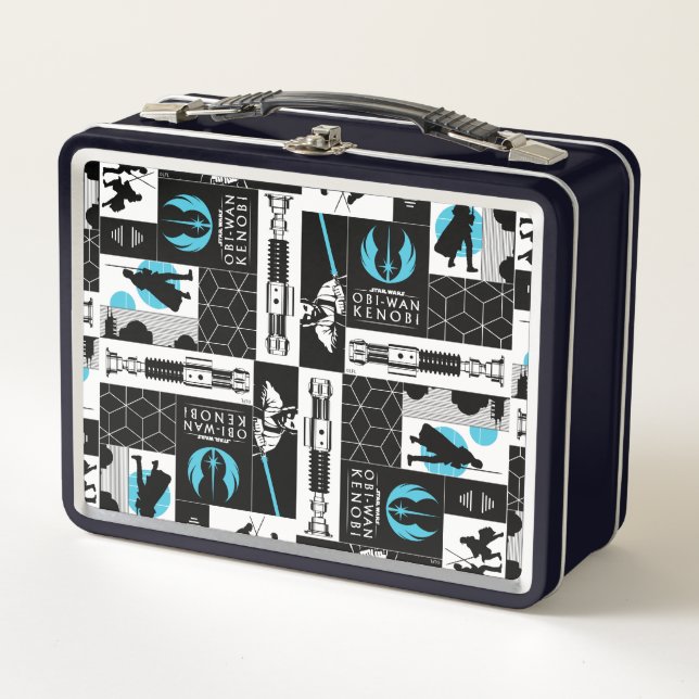 Obi-Wan Kenobi | Jedi Icon Collage Pattern Metal Lunch Box (Front)