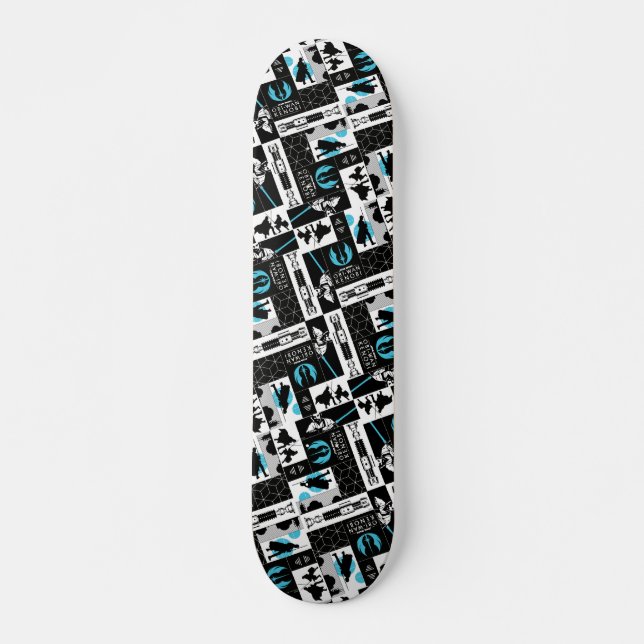 Obi-Wan Kenobi | Jedi Icon Collage Pattern Skateboard (Front)