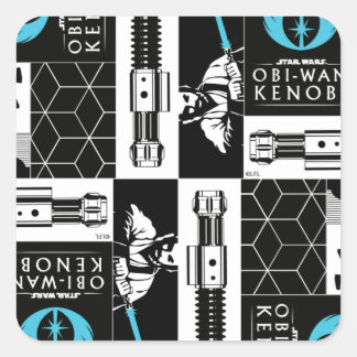 Obi-Wan Kenobi | Jedi Icon Collage Pattern Square Sticker