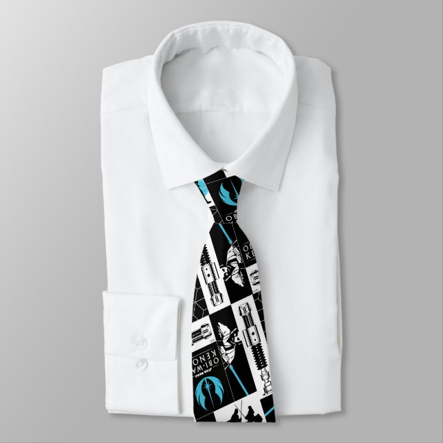 Obi-Wan Kenobi | Jedi Icon Collage Pattern Tie (Tied)