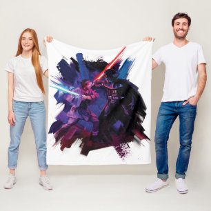 Obi-Wan Kenobi Lightsaber Duel Illustration Fleece Blanket