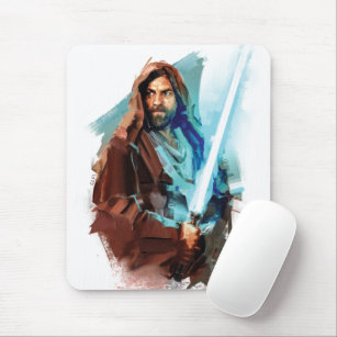 Obi-Wan Kenobi   Obi-Wan Painted Illustration Mouse Pad