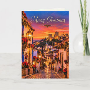 Óbidos Portugal Merry Christmas Design 01 Holiday Card