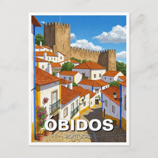 Obidos Portugal Travel Postcard (Front)