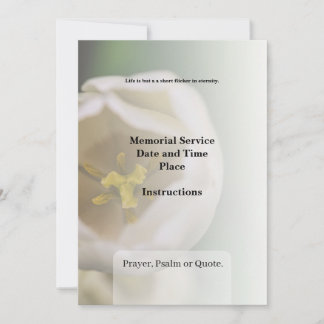 Obituary, Funeral Invitation