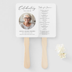 Obituary Order Of Service Memorial Funeral Program Hand Fan