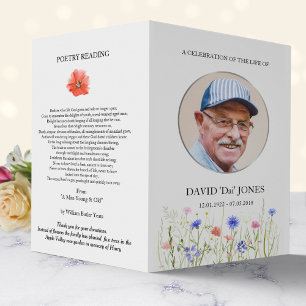 Obituary Program, Colored Wildflowers Flyer