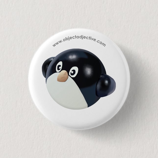 Object Adjective Penguin 1 Inch Round Button (Front)
