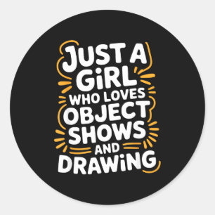Object shows _ funny object shows drawing kids classic round sticker