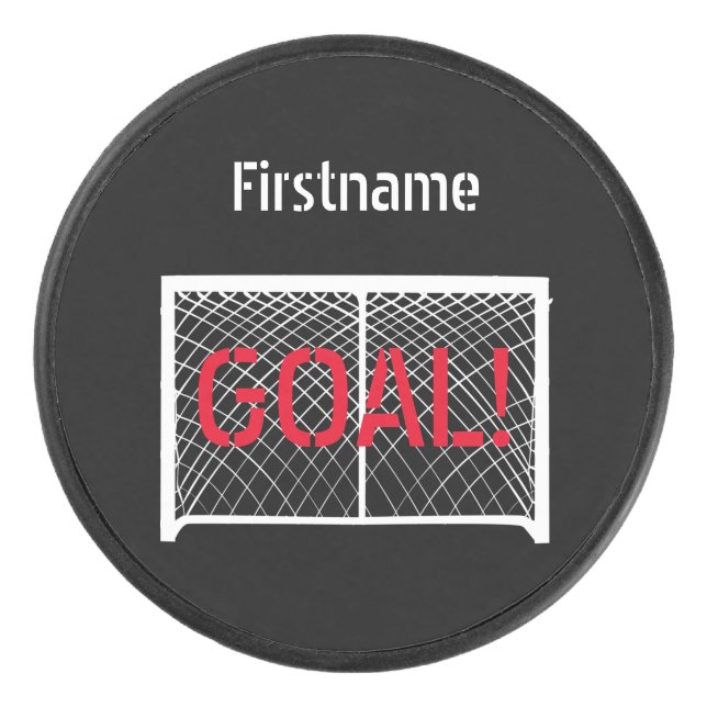 Objectif de hockey - Glace personnalisée noire (Devant)