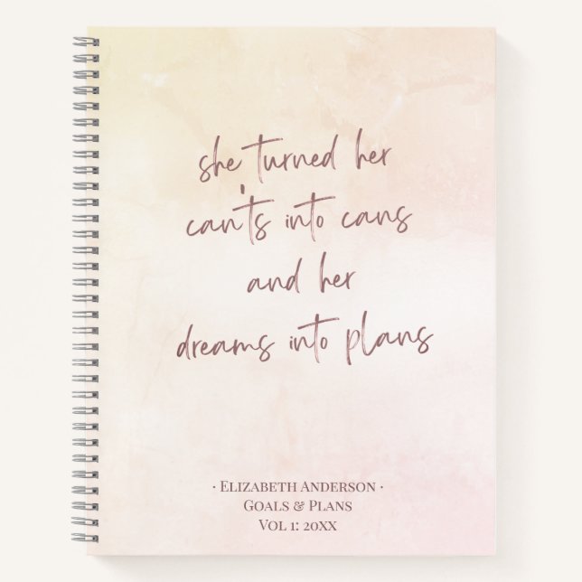 Objectifs Beige & Plans Carnet de notes Journal (Devant)