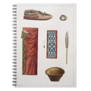 Objects belonging to Canadian Indians (colour engr Notebook