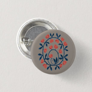 objet_17_a swan in flowers 1 inch round button