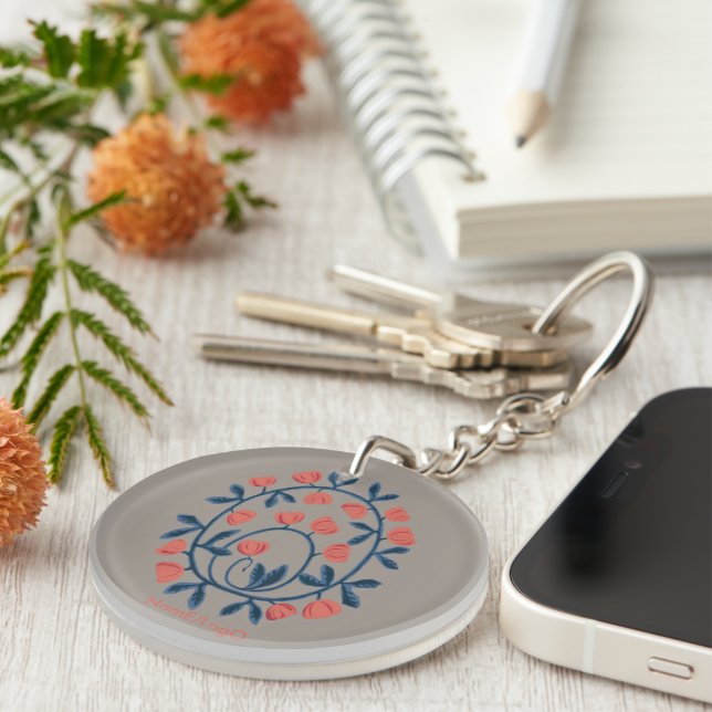 objet_17_a swan in flowers acrylic keychain (Front Right)