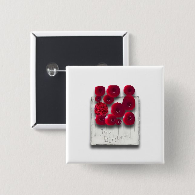 objet_4_variations on the ruby 2 inch square button (Front & Back)