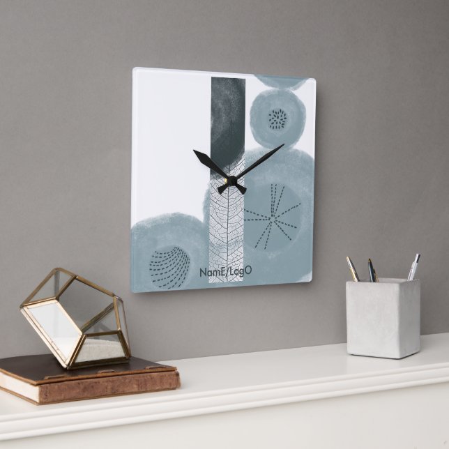 objet_9_autumn leaves_2 square wall clock (Office)