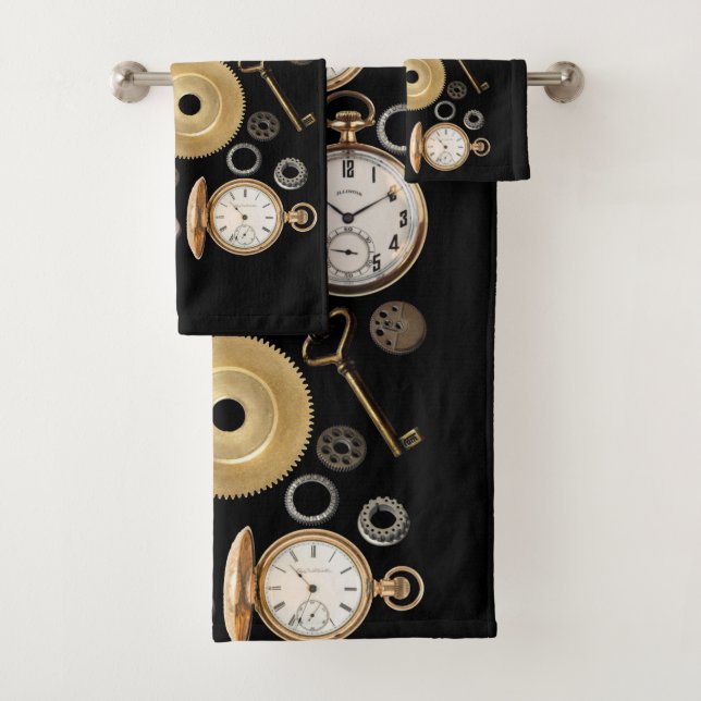 Objets Steampunk Gears Pocket watch Squelette Key (En situation)