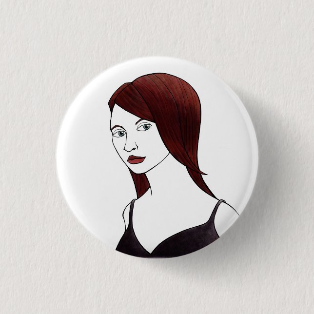oblique glance 1 inch round button (Front)