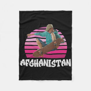 Obnoxious And Ironic - Afghanistan Skateboarding Fleece Blanket