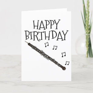 Oboe Birthday Card Woodwind Musician